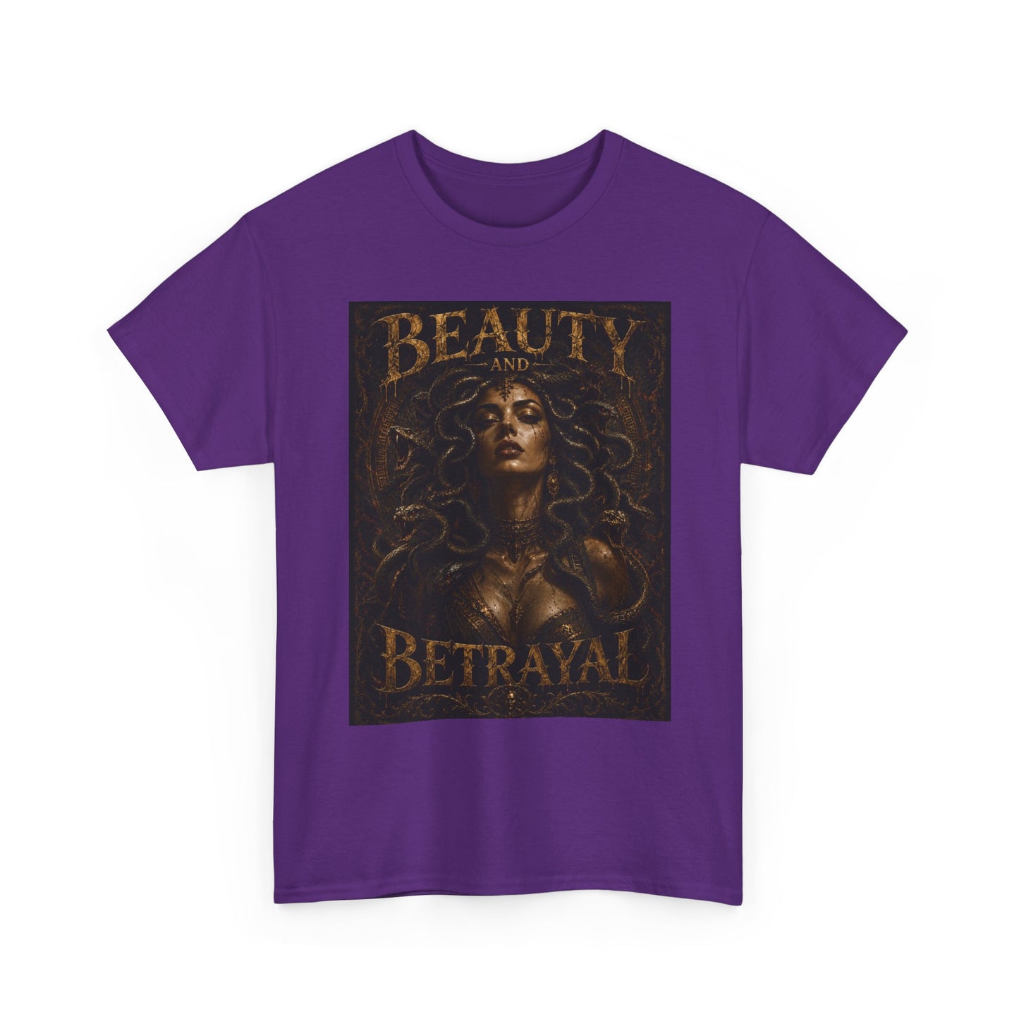 Beauty and Betrayal T-Shirt | Medusa-Inspired Portrait, Dark Mythical Art