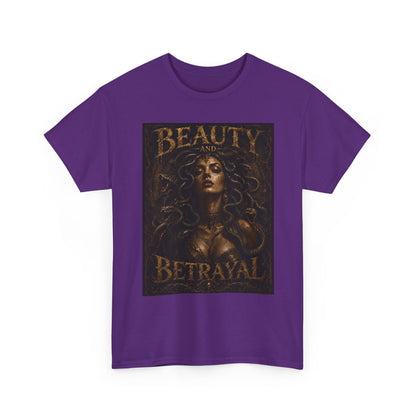 Beauty and Betrayal T-Shirt | Medusa-Inspired Portrait, Dark Mythical Art