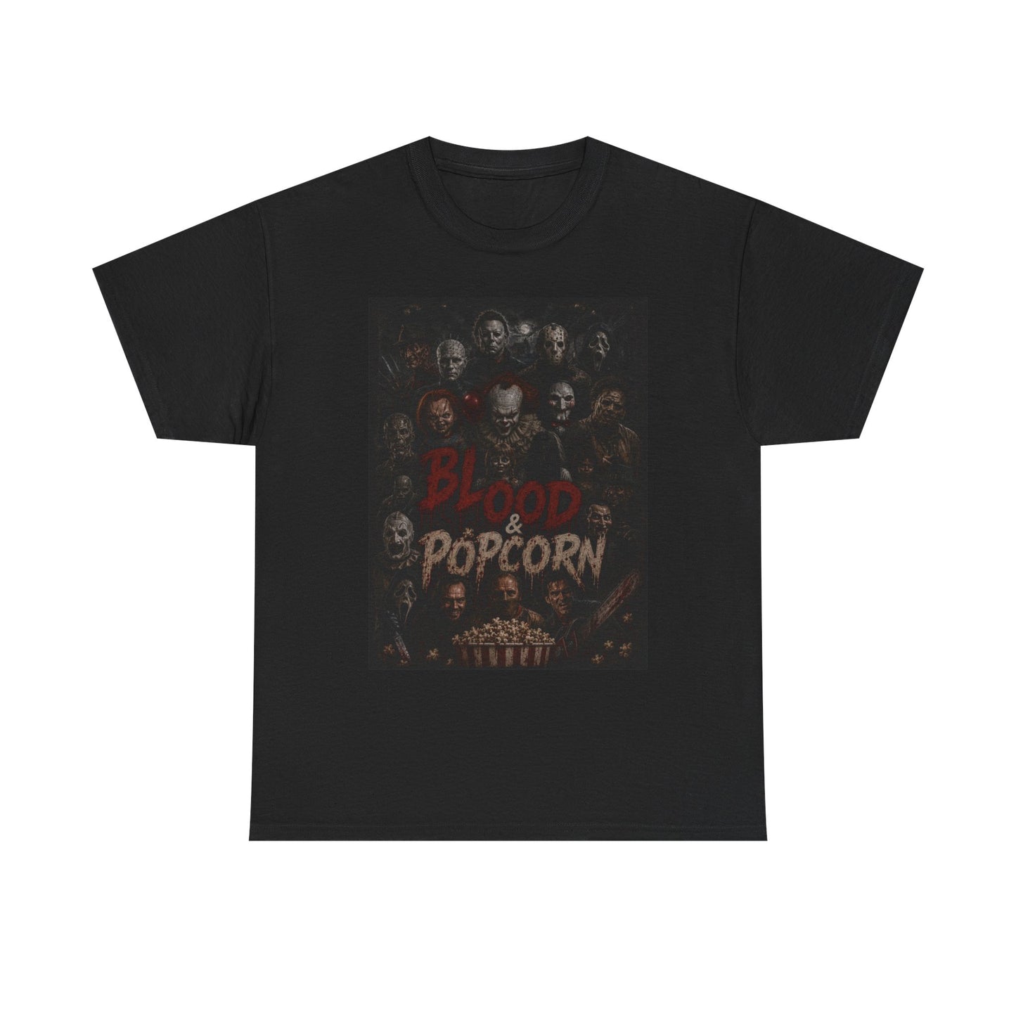 Blood & Popcorn Horror T-Shirt | Movie Night Thriller Tee
