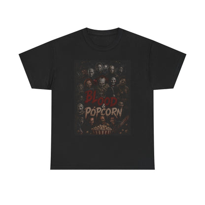 Blood & Popcorn Horror T-Shirt | Movie Night Thriller Tee