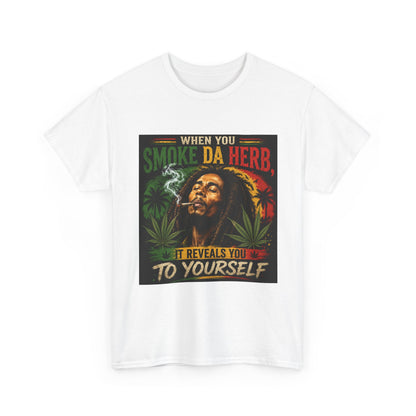 Smoke Da Herb T-Shirt | Rasta Weed Leaf Smoking Graphic Tee