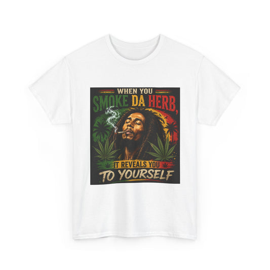 Smoke Da Herb T-Shirt | Rasta Weed Leaf Smoking Graphic Tee