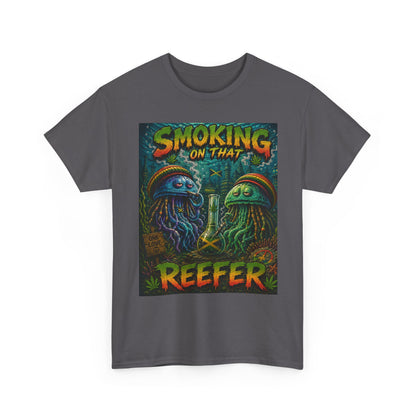 Smoking on That Reefer T-Shirt | Psychedelic Jellyfish Illustration, Cannabis Art