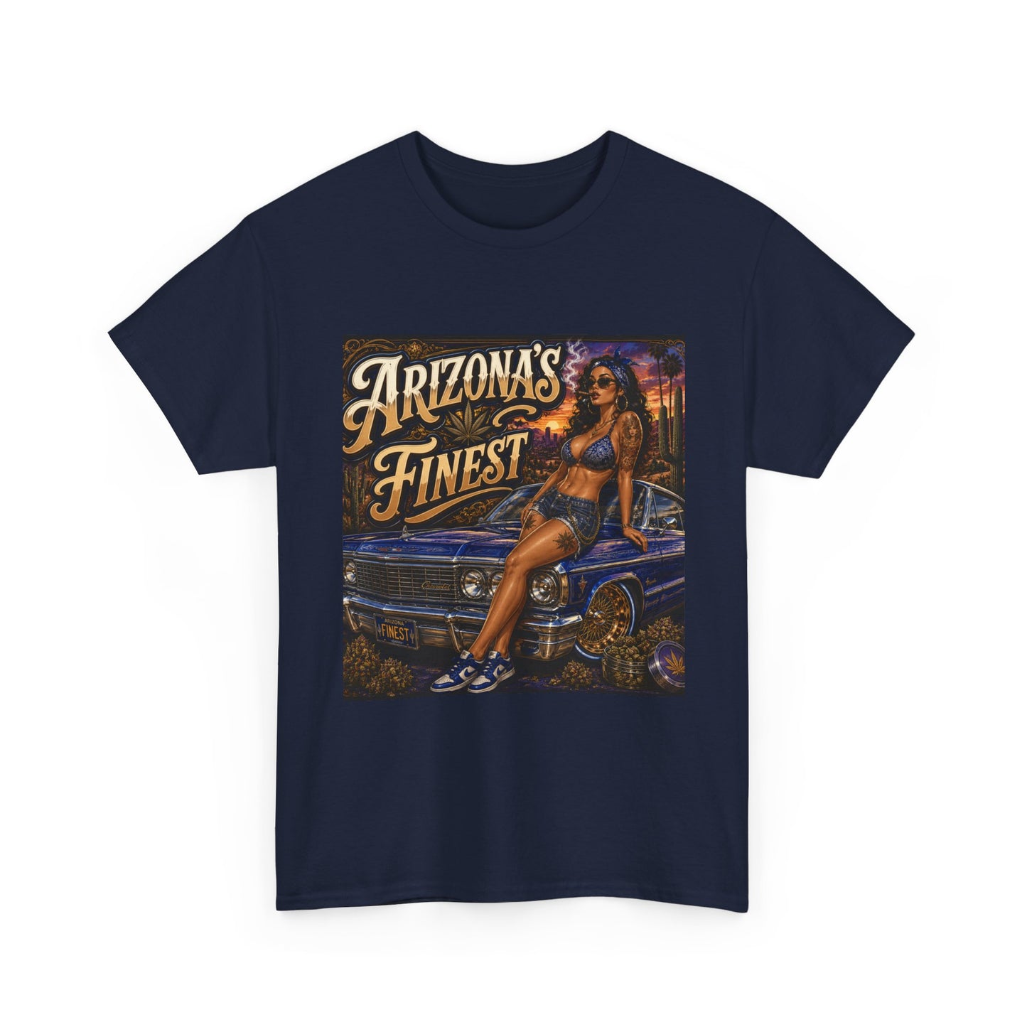 Arizona's Finest Pinup Car Tee | Lowrider, Retro Desert Vibe