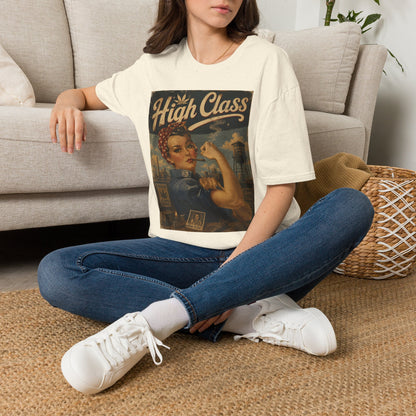 High Class Rosie the Riveter T-Shirt | Retro Feminist Vintage Artwork