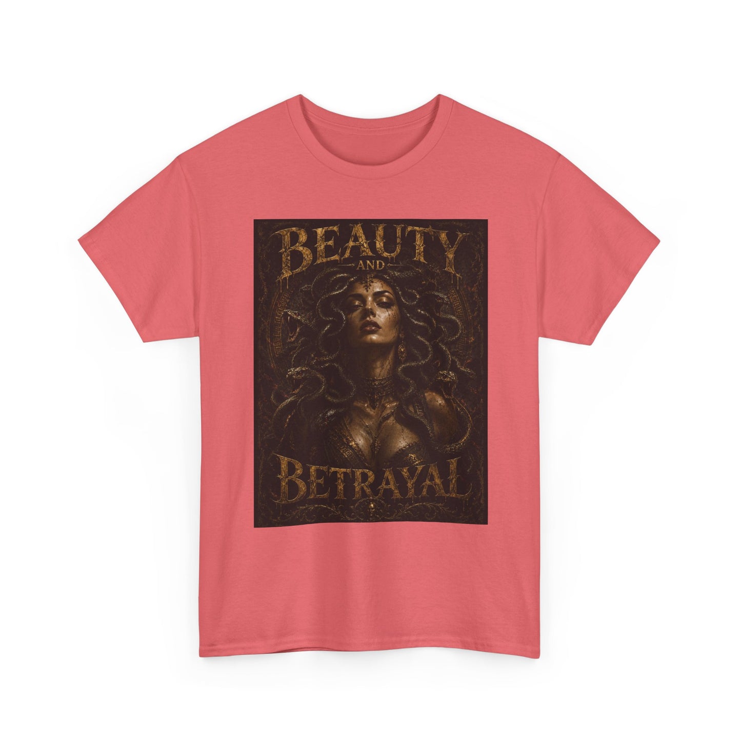 Beauty and Betrayal T-Shirt | Medusa-Inspired Portrait, Dark Mythical Art