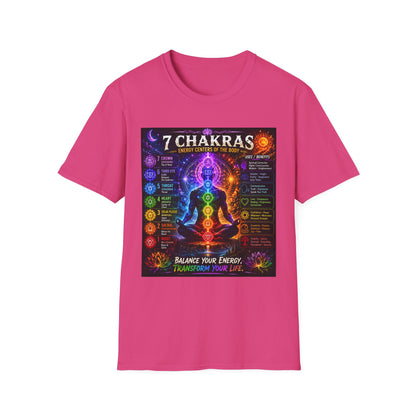 7 Chakras Energy Centers T-Shirt | Chakra Alignment Illustration