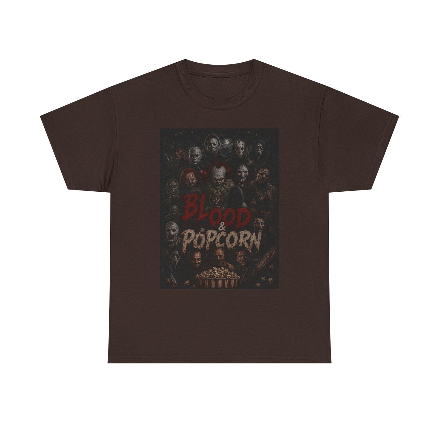 Blood & Popcorn Horror T-Shirt | Movie Night Thriller Tee
