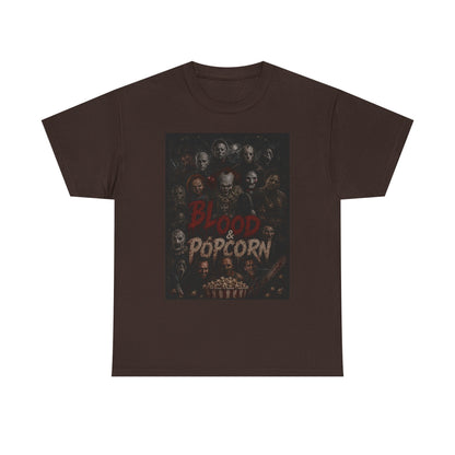 Blood & Popcorn Horror T-Shirt | Movie Night Thriller Tee