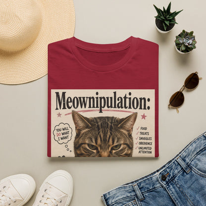 Meownipulation cat design T-Shirt | Funny Tabby Cat Illustration