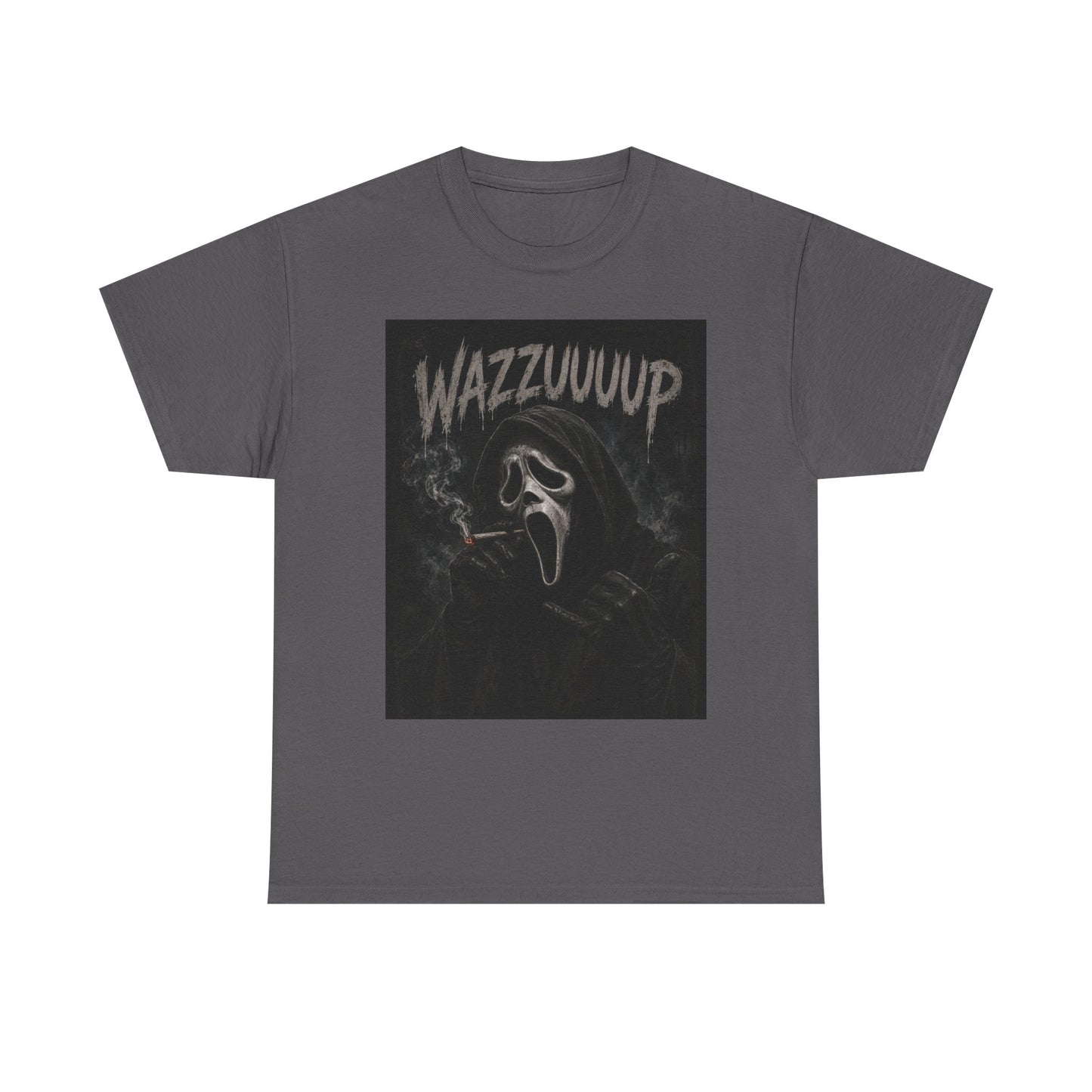Wazzzuuup Ghost Face Tee | Horror Movie Mask T-Shirt