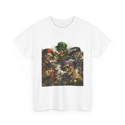 Smoking Zombie Crew Tee | Skeleton Gang Illustration, Streetwear Horror