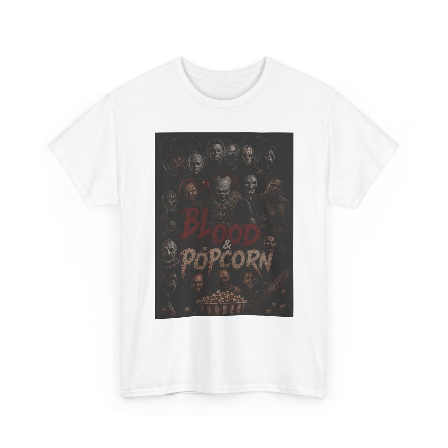 Blood & Popcorn Horror T-Shirt | Movie Night Thriller Tee
