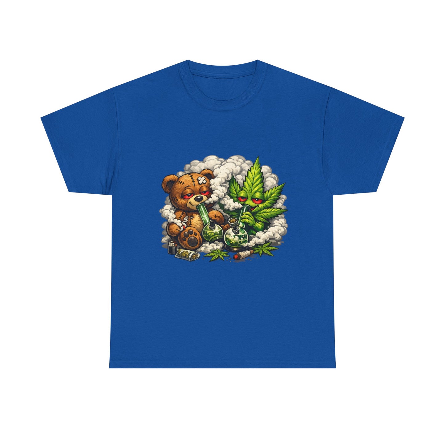 Teddy Bear and Cannabis Leaf T-Shirt | Cute Stoner Graphic Tee