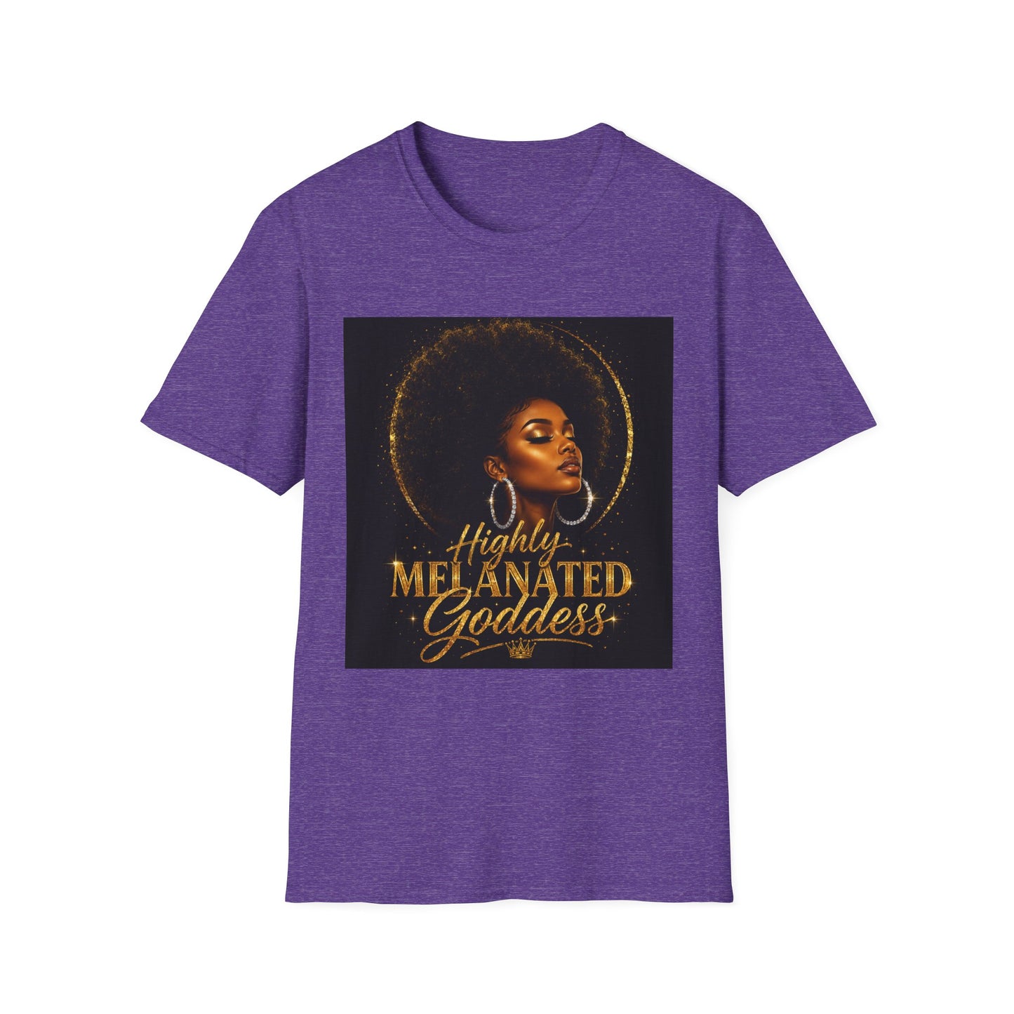 Melanated Goddess T-Shirt | Afrocentric Black Woman Art