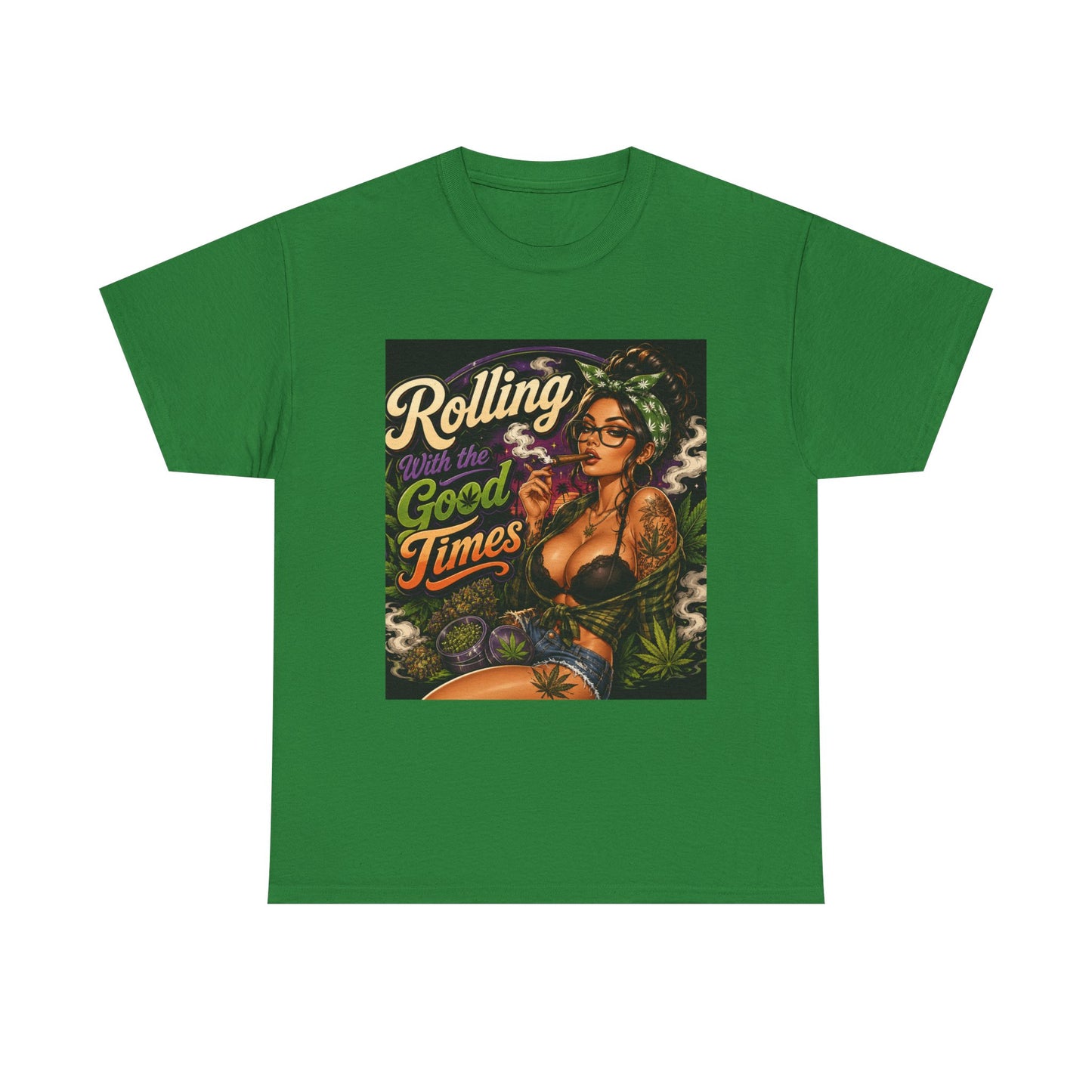 Rolling Good Times tee | Retro Pinup Cannabis Graphic T-Shirt