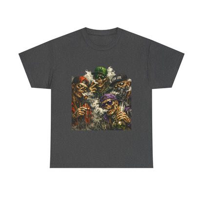 Smoking Zombie Crew Tee | Skeleton Gang Illustration, Streetwear Horror