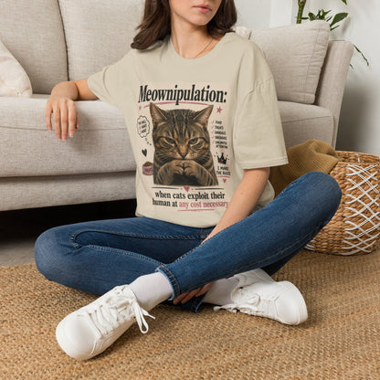 Meownipulation cat design T-Shirt | Funny Tabby Cat Illustration