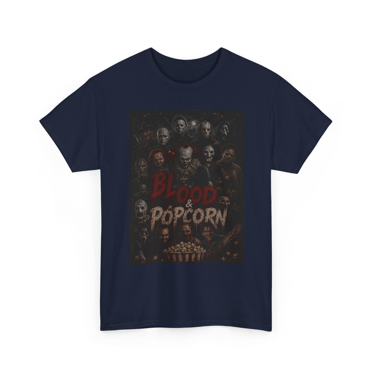 Blood & Popcorn Horror T-Shirt | Movie Night Thriller Tee