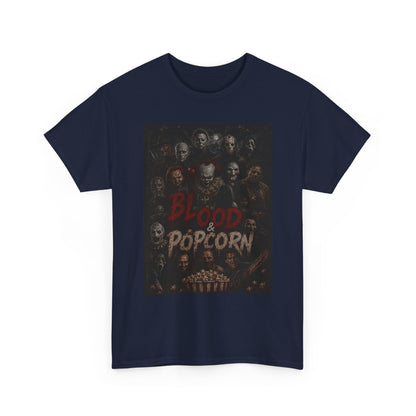 Blood & Popcorn Horror T-Shirt | Movie Night Thriller Tee