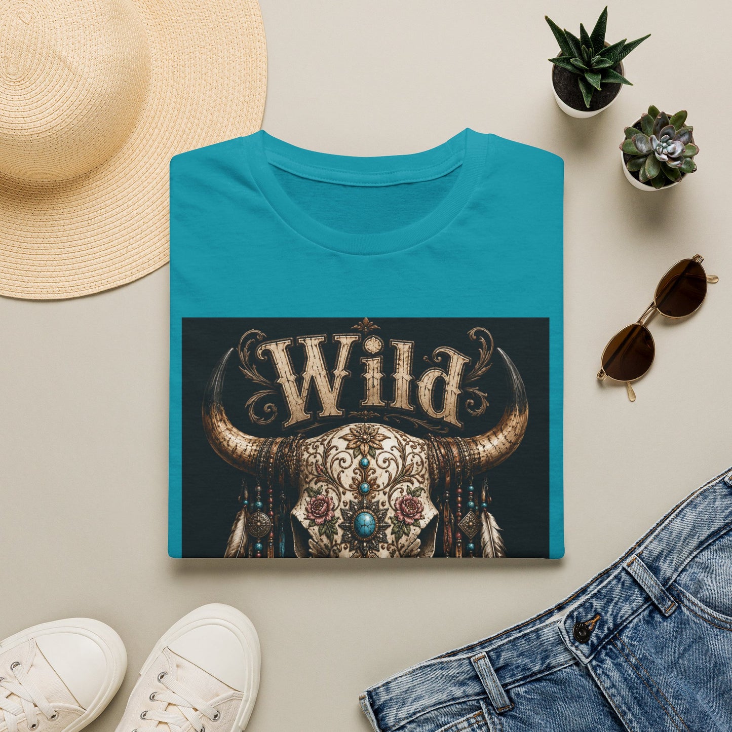 Wild One Skull Tee | Cow Skull Graphic T-Shirt, Boho Western