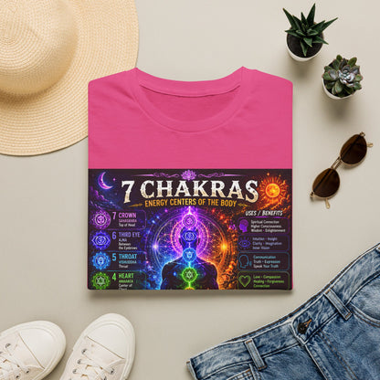 7 Chakras Energy Centers T-Shirt | Chakra Alignment Illustration