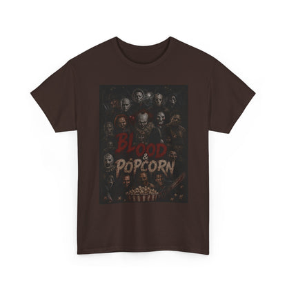 Blood & Popcorn Horror T-Shirt | Movie Night Thriller Tee
