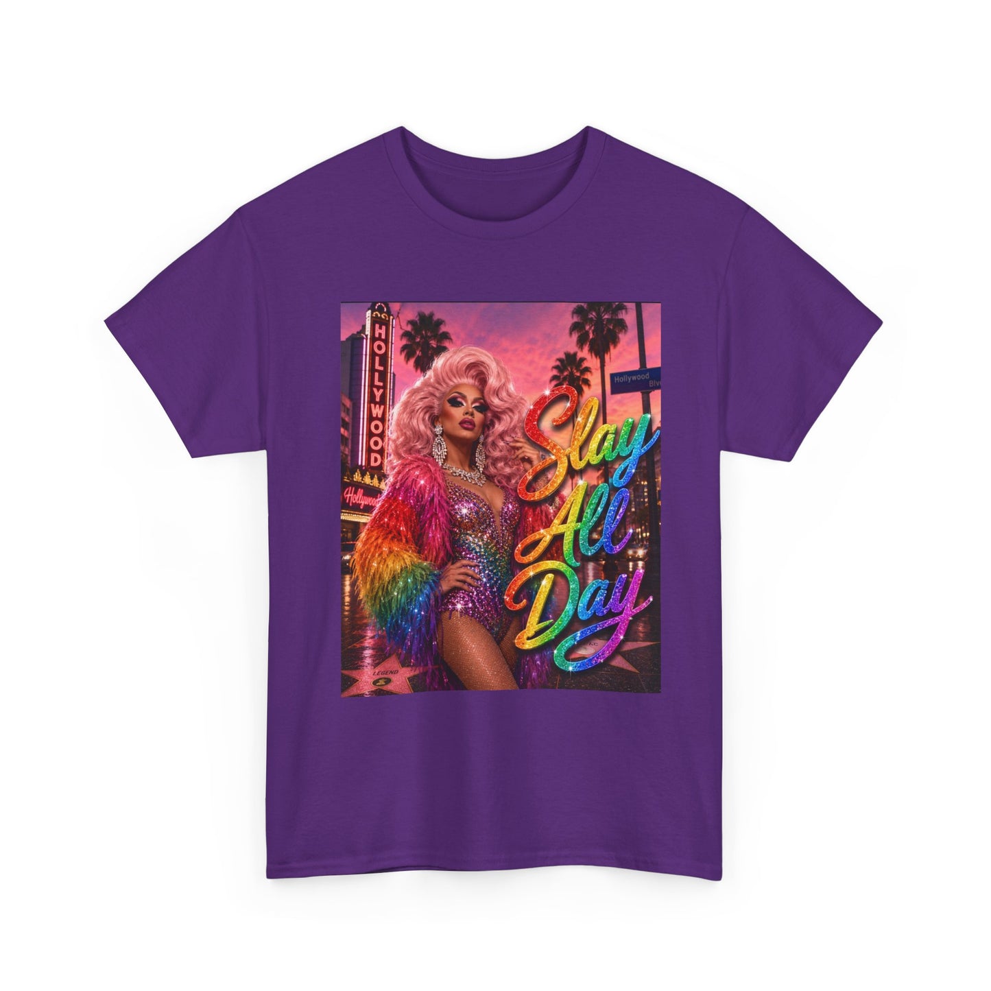 Slay All Day T-Shirt | Rainbow Glam Tee