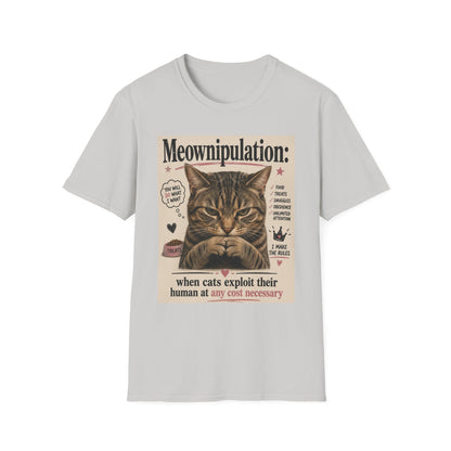 Meownipulation cat design T-Shirt | Funny Tabby Cat Illustration