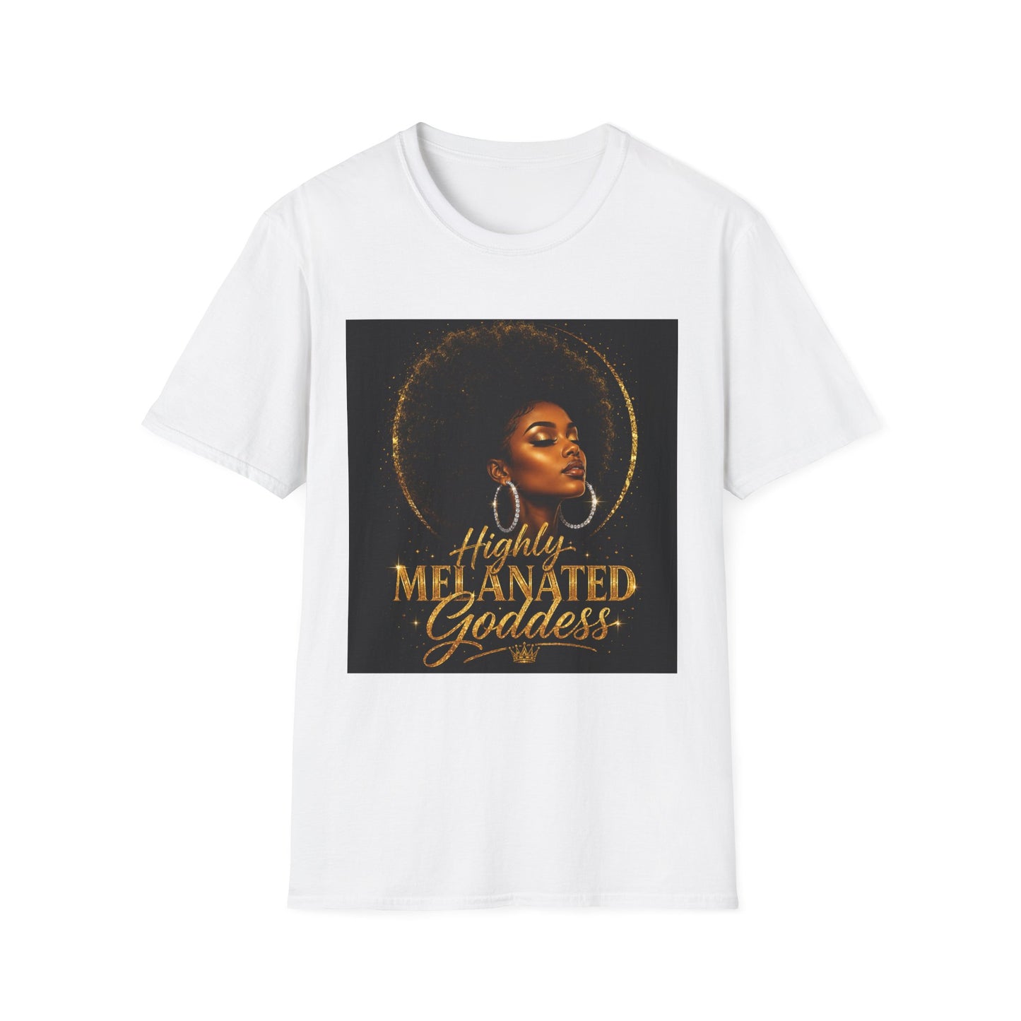Melanated Goddess T-Shirt | Afrocentric Black Woman Art