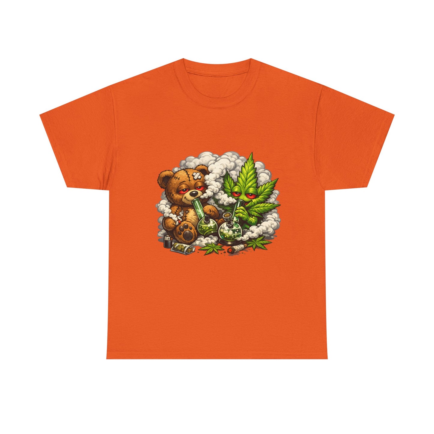 Teddy Bear and Cannabis Leaf T-Shirt | Cute Stoner Graphic Tee