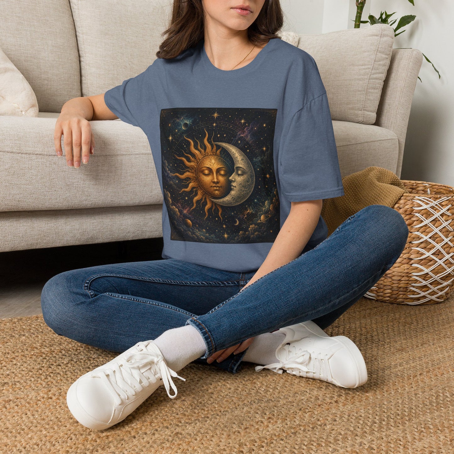 Sun and MoonT-Shirt | Celestial Astrology Starry Design