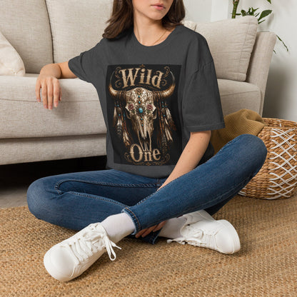 Wild One Skull Tee | Cow Skull Graphic T-Shirt, Boho Western