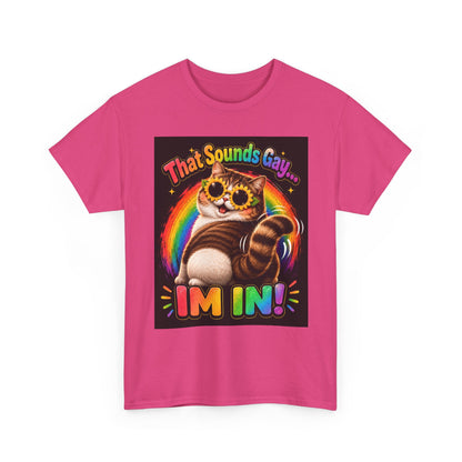 That Sounds Gay I'm In T-Shirt | Rainbow Cat Pride Tee