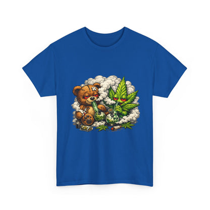 Teddy Bear and Cannabis Leaf T-Shirt | Cute Stoner Graphic Tee