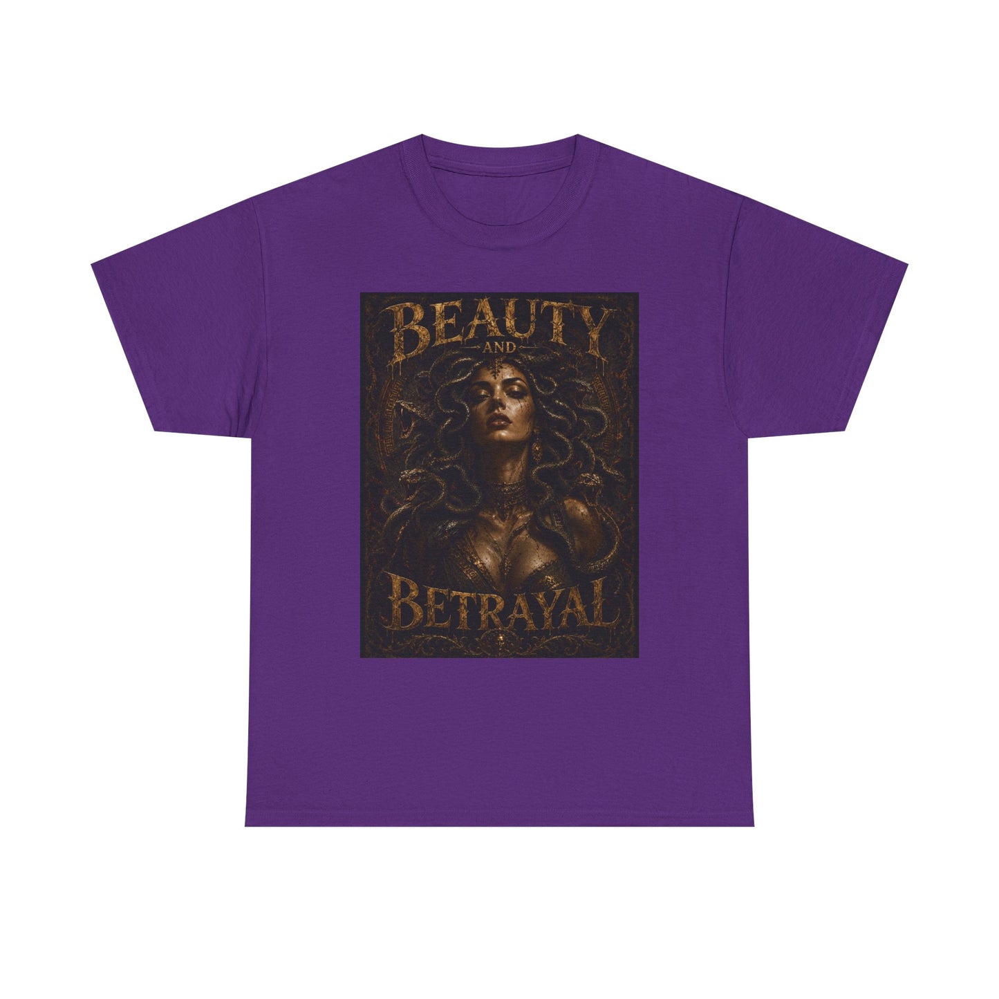 Beauty and Betrayal T-Shirt | Medusa-Inspired Portrait, Dark Mythical Art