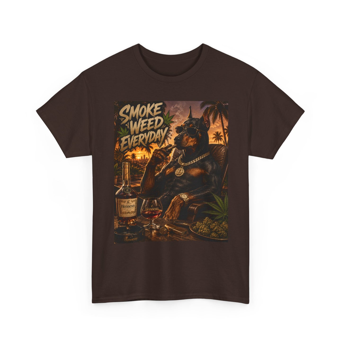 Smoke Weed Everyday T-Shirt | Smoking Crocodile Illustration, Retro Vibes