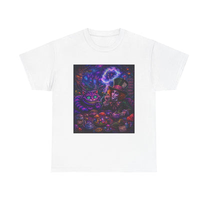 We're all high here Tee | Psychedelic Alice in Wonderland Art