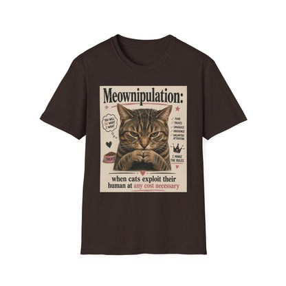 Meownipulation cat design T-Shirt | Funny Tabby Cat Illustration