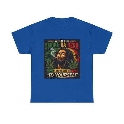 Smoke Da Herb T-Shirt | Rasta Weed Leaf Smoking Graphic Tee