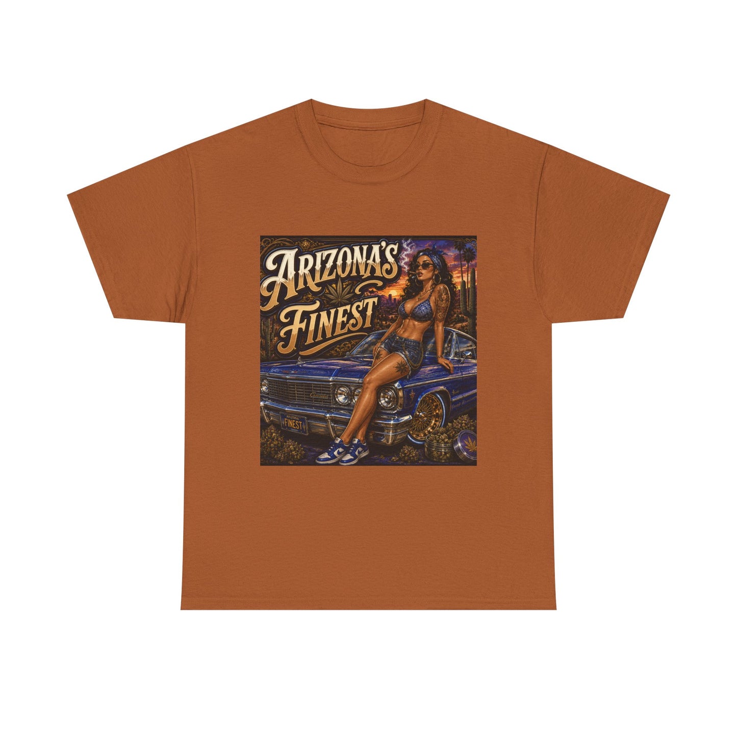 Arizona's Finest Pinup Car Tee | Lowrider, Retro Desert Vibe