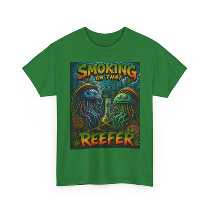 Smoking on That Reefer T-Shirt | Psychedelic Jellyfish Illustration, Cannabis Art