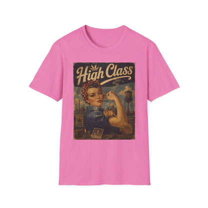 High Class Rosie the Riveter T-Shirt | Retro Feminist Vintage Artwork
