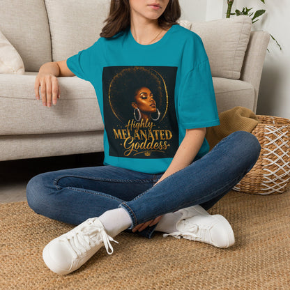 Melanated Goddess T-Shirt | Afrocentric Black Woman Art