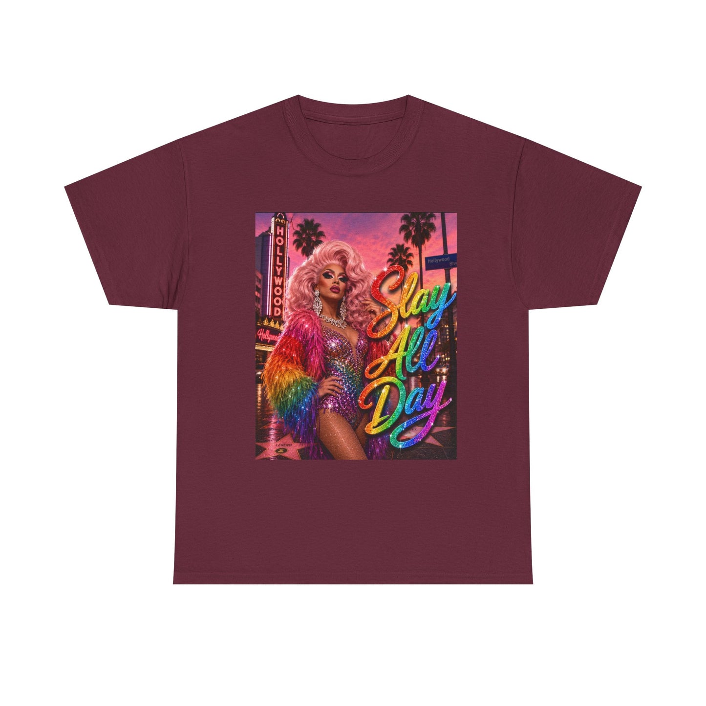 Slay All Day T-Shirt | Rainbow Glam Tee