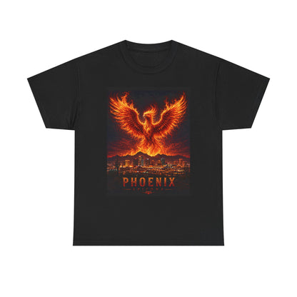 Phoenix Skyline T-Shirt | Firebird Illustration, Urban Skyline