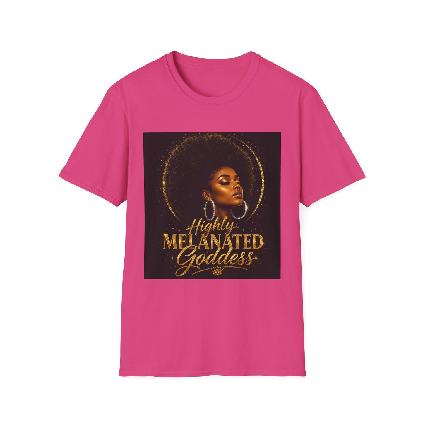 Melanated Goddess T-Shirt | Afrocentric Black Woman Art