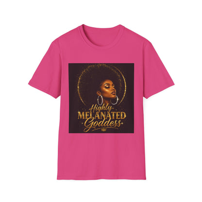 Melanated Goddess T-Shirt | Afrocentric Black Woman Art