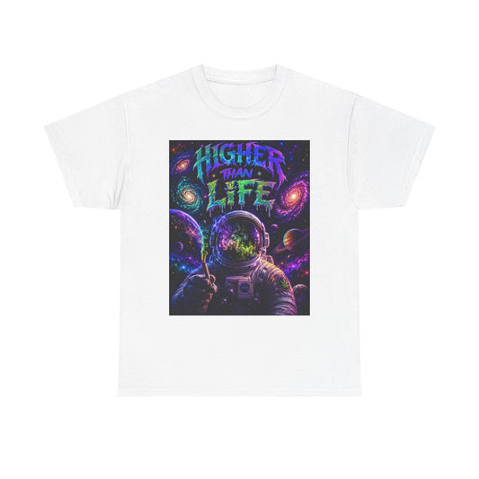 Higher Than Life Astronaut T-Shirt | Space Psychedelic Graphic Tee