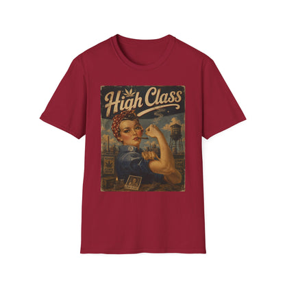 High Class Rosie the Riveter T-Shirt | Retro Feminist Vintage Artwork